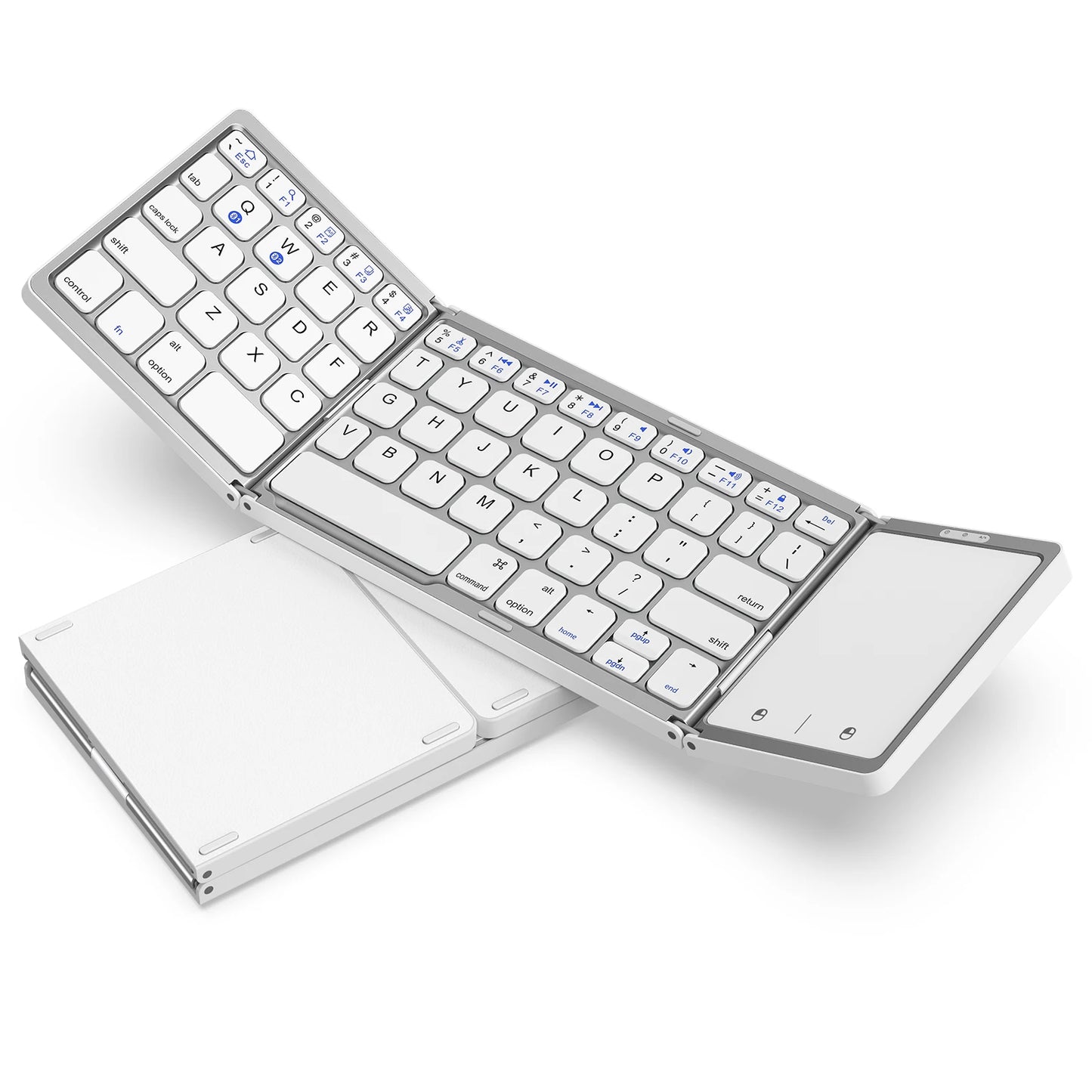 Foldable Wireless Bluetooth Keyboard Rechargeable Folding Portable Keyboards for PC Mac Smartphone Windows iOS Android